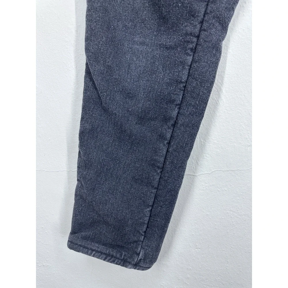Lands' End Mens Fleece Lined Jeans 28x30 Thermal Black Denim Straight Leg